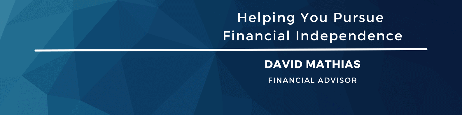 Geometric blue background with white text: 