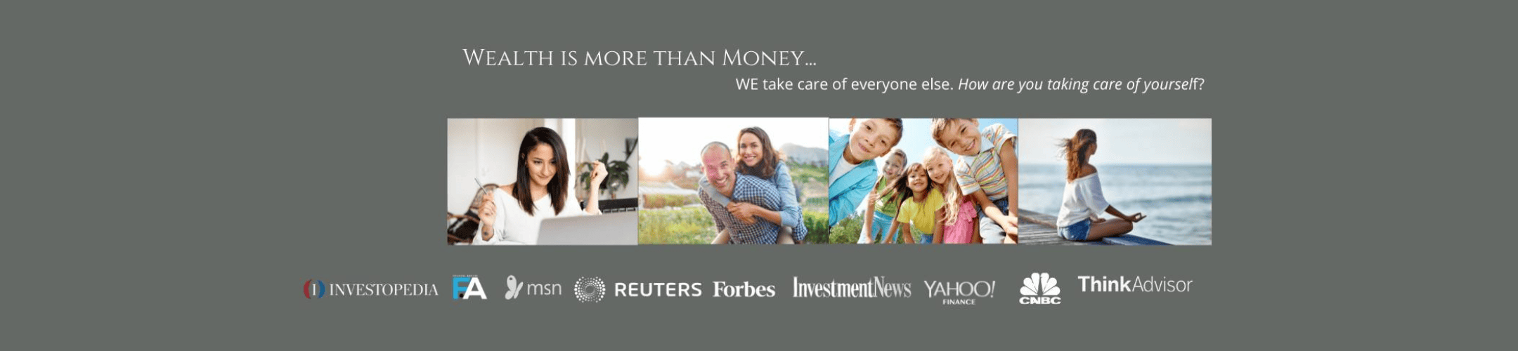 A gray banner with the text 