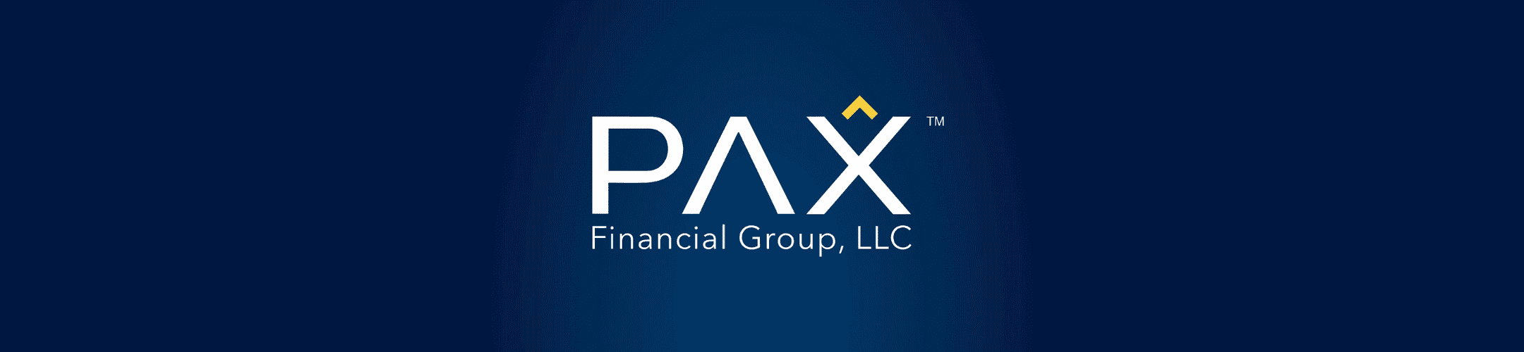 Logo of PAX Financial Group, LLC on a dark blue background. The word 