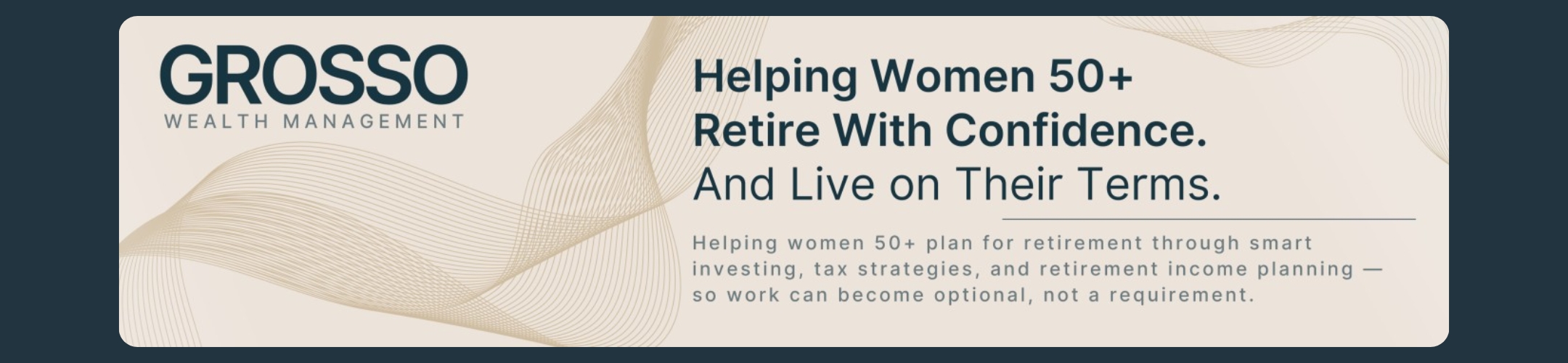 Banner for GROSSO Wealth Management with text: 