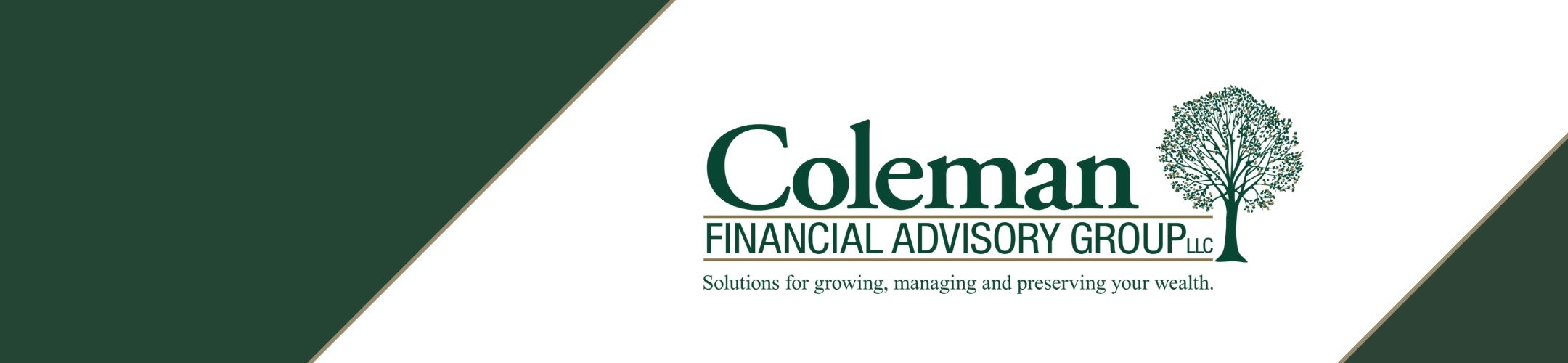 Coleman Financial Advisory Group logo with a tree graphic and the tagline: 