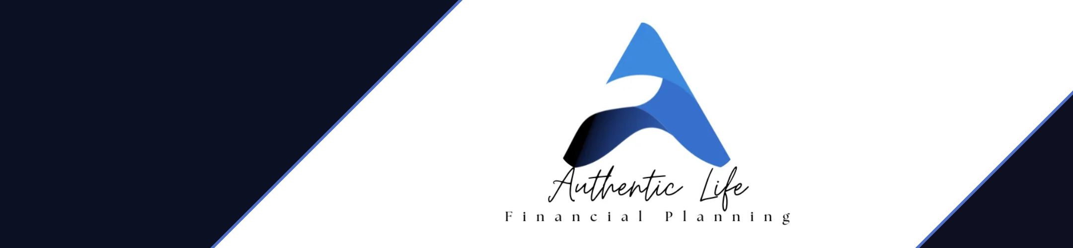Logo for Authentic Life Financial Planning featuring a blue stylized letter A.
